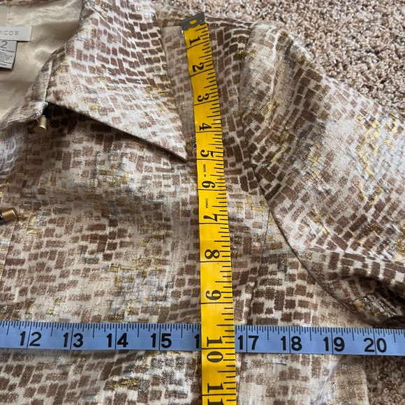 Chico’s beige, gold and sliver jacket in size 12 (2) - Picture 10 of 11